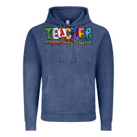 Vintage Denim Teacher Cryons Kids Caffeine Vintage Hoodie - CowhideDigitalArt