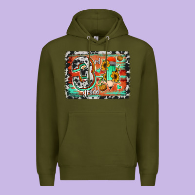 Western Back To School 3rd Grade Premium Hoodie Designed By Jasminsmagicworld