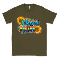 Army Green Blessed mom Classic Tee - CowGirlArtShop