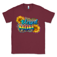 Burgundy Blessed mom Classic Tee - CowGirlArtShop