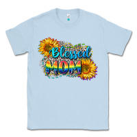 Dusty Blue Blessed mom Classic Tee - CowGirlArtShop