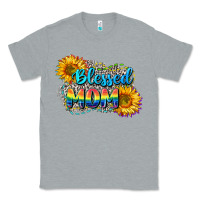 Heather Grey Blessed mom Classic Tee - CowGirlArtShop