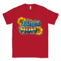 Red Blessed mom Classic Tee - CowGirlArtShop