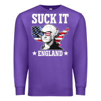 Purple funny george washington suck it england Premium Sweatshirt - DesigneFamous