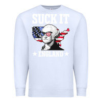 White funny george washington suck it england Premium Sweatshirt - DesigneFamous