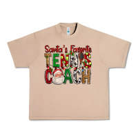 Burro Santa's Favorite Tennis Coach For Christmas Urban Heavy Tee - FaDigitalArtStudio