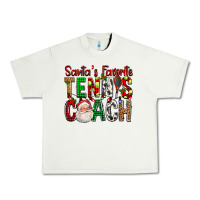 Pistachio Santa's Favorite Tennis Coach For Christmas Urban Heavy Tee - FaDigitalArtStudio