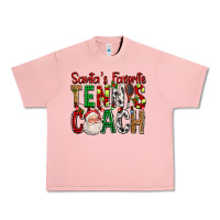 Salmon Santa's Favorite Tennis Coach For Christmas Urban Heavy Tee - FaDigitalArtStudio