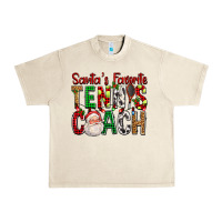 Sandshell Santa's Favorite Tennis Coach For Christmas Urban Heavy Tee - FaDigitalArtStudio