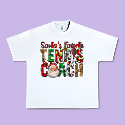 Santa's Favorite Tennis Coach For Christmas Urban Heavy Tee Designed By Fadigitalartstudio