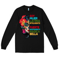 Black sugar skull women hispanic heritage month Long Sleeve Tee - BundleAndBundleShop