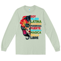 Matcha sugar skull women hispanic heritage month Long Sleeve Tee - BundleAndBundleShop