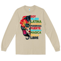 Mushroom sugar skull women hispanic heritage month Long Sleeve Tee - BundleAndBundleShop