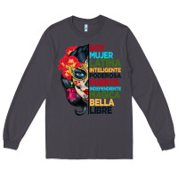 Smoke sugar skull women hispanic heritage month Long Sleeve Tee - BundleAndBundleShop