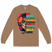 Toasted Coconut sugar skull women hispanic heritage month Long Sleeve Tee - BundleAndBundleShop