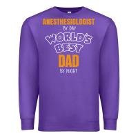 Purple anesthesiologist by day worlds best dad by night fathers day Premium Sweatshirt - linhVisuals