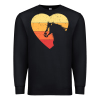 Black Vintage Heart Horse Equestrian | Horse lover Premium Sweatshirt - linhVisuals