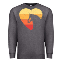 Charcoal Heather Vintage Heart Horse Equestrian | Horse lover Premium Sweatshirt - linhVisuals