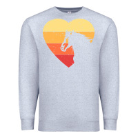 Heather Grey Vintage Heart Horse Equestrian | Horse lover Premium Sweatshirt - linhVisuals