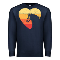 Navy Vintage Heart Horse Equestrian | Horse lover Premium Sweatshirt - linhVisuals