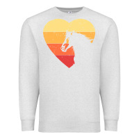 Oatmeal Heather Vintage Heart Horse Equestrian | Horse lover Premium Sweatshirt - linhVisuals