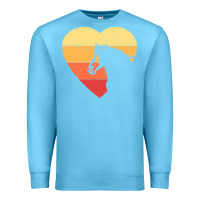 Ocean Blue Vintage Heart Horse Equestrian | Horse lover Premium Sweatshirt - linhVisuals