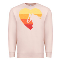 Pale Pink Vintage Heart Horse Equestrian | Horse lover Premium Sweatshirt - linhVisuals