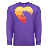 Purple Vintage Heart Horse Equestrian | Horse lover Premium Sweatshirt - linhVisuals