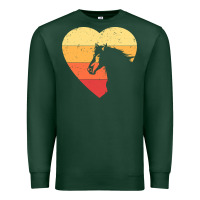 Sports Green Vintage Heart Horse Equestrian | Horse lover Premium Sweatshirt - linhVisuals