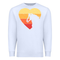 White Vintage Heart Horse Equestrian | Horse lover Premium Sweatshirt - linhVisuals