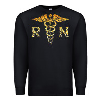 Black rn registered nurse leopard lovely nursing student t shirt Premium Sweatshirt - linhVisuals