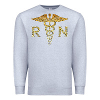 Heather Grey rn registered nurse leopard lovely nursing student t shirt Premium Sweatshirt - linhVisuals