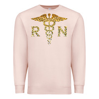 Pale Pink rn registered nurse leopard lovely nursing student t shirt Premium Sweatshirt - linhVisuals