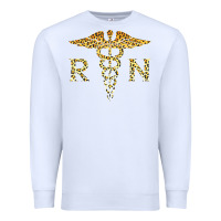 White rn registered nurse leopard lovely nursing student t shirt Premium Sweatshirt - linhVisuals