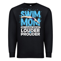 Black womens swimmer swim mom louder prouder sports mother t shirt t shirt Premium Sweatshirt - linhVisuals