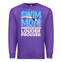 Purple womens swimmer swim mom louder prouder sports mother t shirt t shirt Premium Sweatshirt - linhVisuals