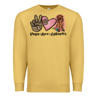 Antique Gold peace love labrador Premium Sweatshirt - JahusDesignShop