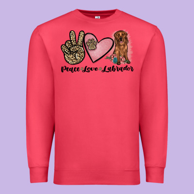 Peace Love Labrador Premium Sweatshirt Designed By Jahusdesignshop