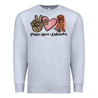 Heather Grey peace love labrador Premium Sweatshirt - JahusDesignShop