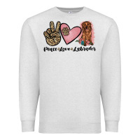 Oatmeal Heather peace love labrador Premium Sweatshirt - JahusDesignShop