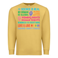 Antique Gold science is real , black lives matter , love is love , equality , kindn Premium Sweatshirt - linhVisuals