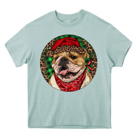 Arona Christmas English Bulldog Heavy Core Tee - RanaPortraitStore