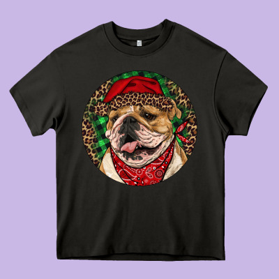 Christmas English Bulldog Heavy Core Tee Designed By Ranaportraitstore