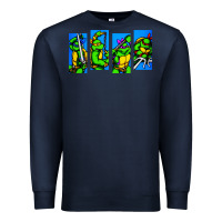 Navy arcade turtles Premium Sweatshirt - linhVisuals