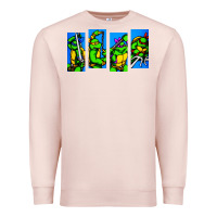 Pale Pink arcade turtles Premium Sweatshirt - linhVisuals