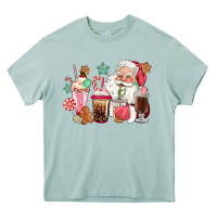 Arona pink santa christmas santa coffe cups Heavy Core Tee - CowGirlArtShop