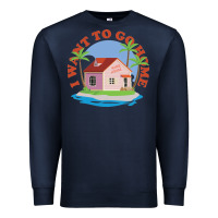Navy i want to go home Premium Sweatshirt - linhVisuals