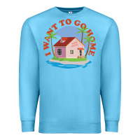 Ocean Blue i want to go home Premium Sweatshirt - linhVisuals