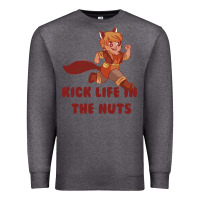Charcoal Heather kick life in the nuts   squirrel girl Premium Sweatshirt - linhVisuals