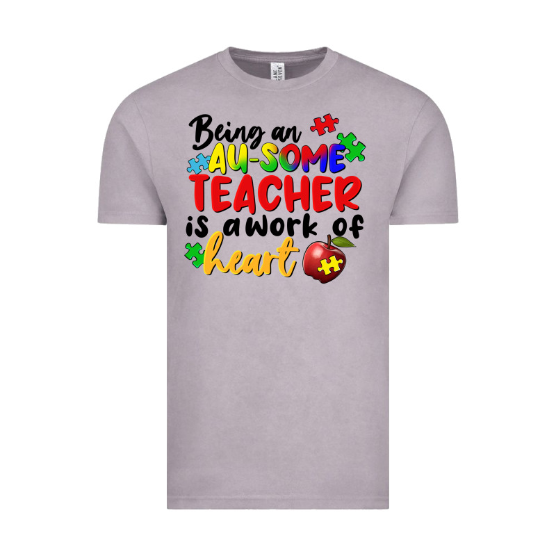 Being An Au Some Teacher Is A Work Of The Heart Vintage Tee by FaDigitalArtStudio | Teevron
